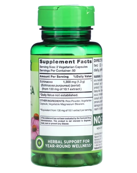 Echinacea 1300mg, 100 Cápsulas, Nature's Truth