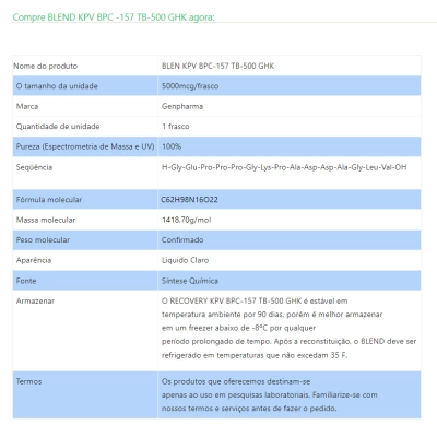 Blend  Recovery, BPC-157 5mg + TB-500 5mg + GHK, Gen Pharma
