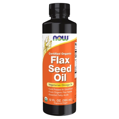 Flax Seed Oil, Fonte Natural de Ômega 3, 6 e 9 para Suporte Cardiovascular e Nutricional, 355ml, NOW