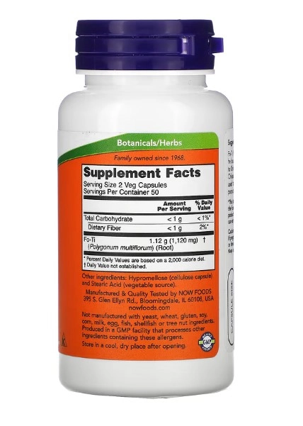 Fo-Ti, He Shou Wu, 560 mg, 100 Cápsulas, Now