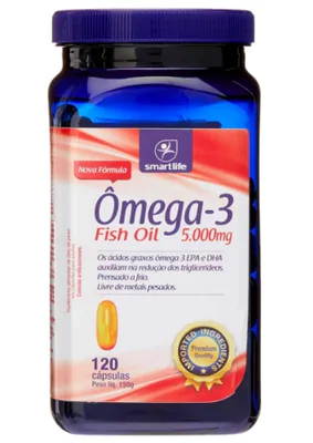 Ômega-3, Fish Oil 5000mg, 120 Cápsulas, Smart Life