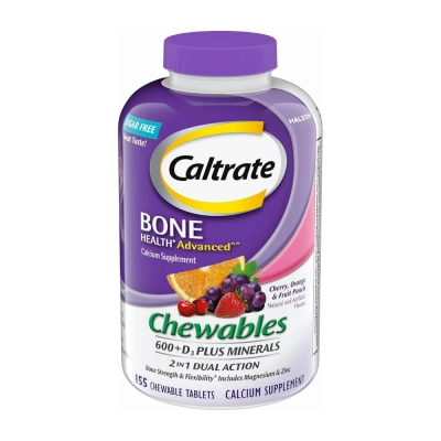 Bone Health Advanced ​​600+Vitamina D3 e Minerais, Sabores, 155 Comprimidos, Caltrate 