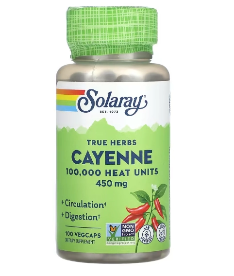 Pimenta Cayenne ,450mg,100 VegCaps, Solaray