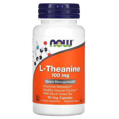 L-Theanine, 100mg, 90 Cápsulas, Now