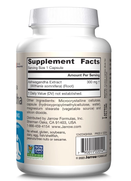 Ashwagandha 300mg, 120 Cápsulas, Jarrow Formulas