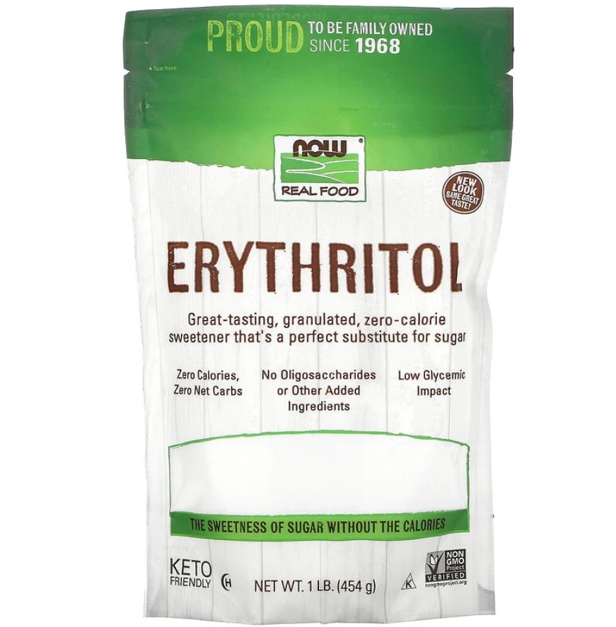 Erythritol, adoçante 454g, Now Foods