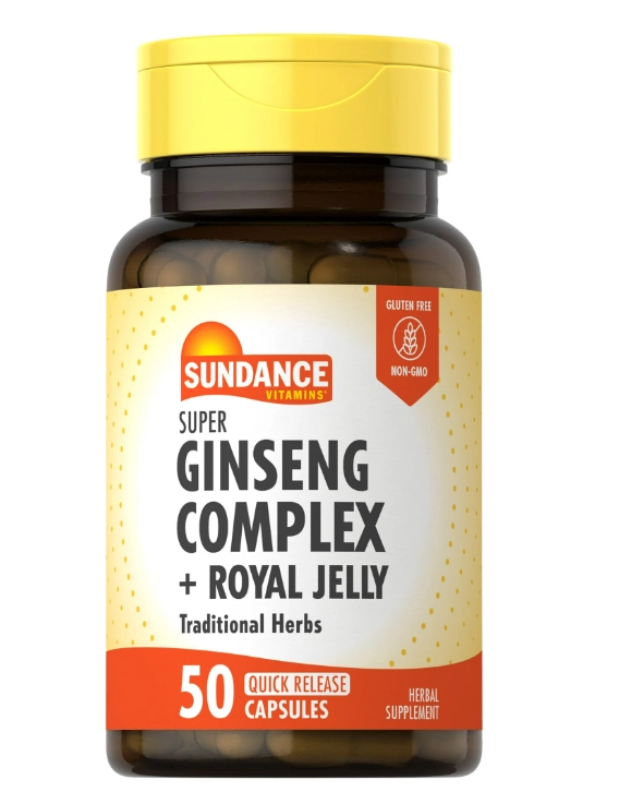 Ginseng Complex Com Geleia Real, 50 Cápsulas, Sundance
