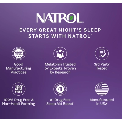 Ultra Sleep 3 em 1, Melatonina  5mg, Gaba e Extratos Botânicos, 50 Gomas Sabor Morango, Natrol 