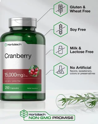 Cranberry 15000mg, Com Vitamina C, 250 cápsulas, Horbaach