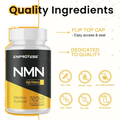 NMN High Potency, Energia, Disposição e Vitalidade no Dia a Dia, 120 Pastilhas, Enprotess