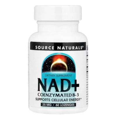 NAD+ Com Vitamina B3 Coenzymated, 60 Pastilhas, Source Naturals