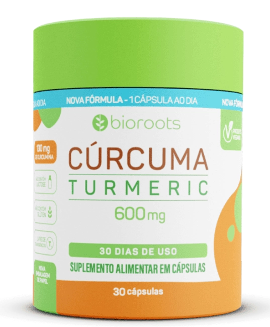 Cúrcuma, Turmeric 600mg, 30 Cápsulas, Bioroots