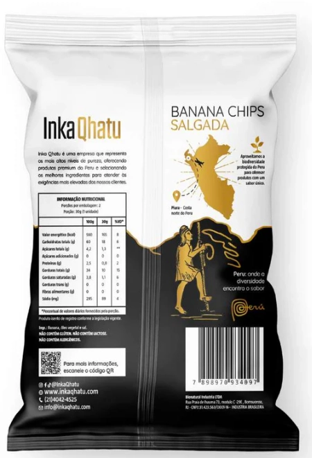 Chips de Banana Salgada, 75g,  Inka Qhatu