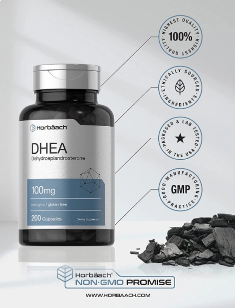 Dhea 100mg, 200 Cápsulas, Horbaach