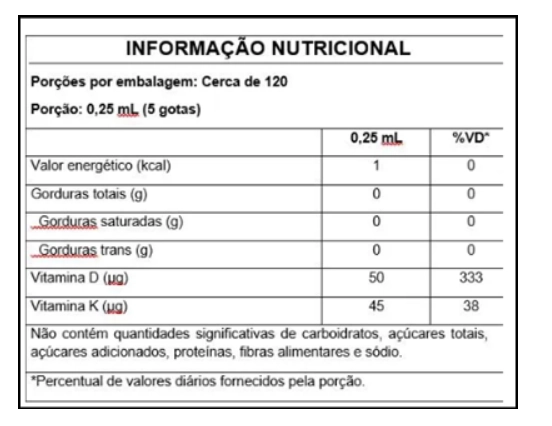 Vitamina D3+K2,  30ml Sabor Laranja, Endogen