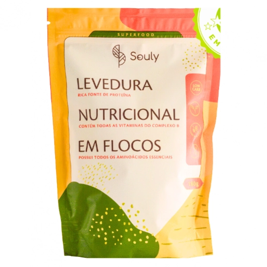 Levedura Nutricional em Flocos, 180g, Souly