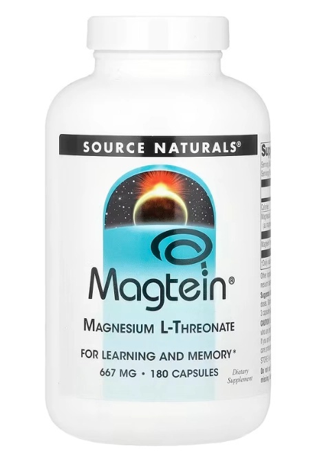 Magtein, Magnesium L-Threonate, 180 Cápsulas, Source Naturals