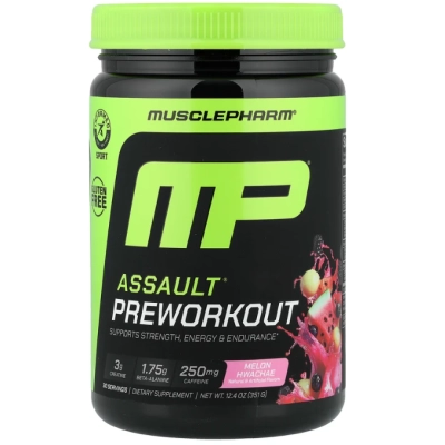 Pré Treino Assault, 351g Sabor Melon Hwachae, MusclePharm Essentials
