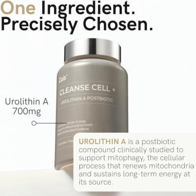 Cleanse Cell, Urolithin Postbiotic, 90 Cápsulas, Zab