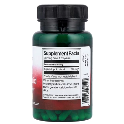 Ácido Alfa Lipóico 50mg, 120 Cápsulas, Swanson