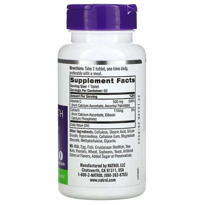 Easy-C, 500mg, (Saúde Imunológica) 60 Tablets, Natrol