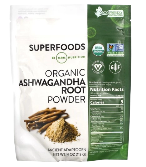 Pó de Raiz de Ashwagandha Orgânico, 113g, MRM Nutrition