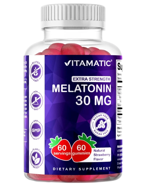 Melatonina 30mg, 60 Gomas Vag Sem Açúcar, Vitamatic
