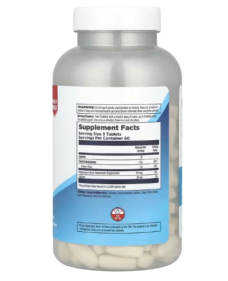 Bisglicinato de Magnésio Quelato 105mg, 180 Comprimidos, KAL