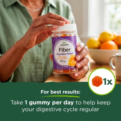 Fibra Digestiva Health Orange, Equilíbrio Intestinal e Bem-Estar Digestivo Diário, 60 Gummies, Swanson