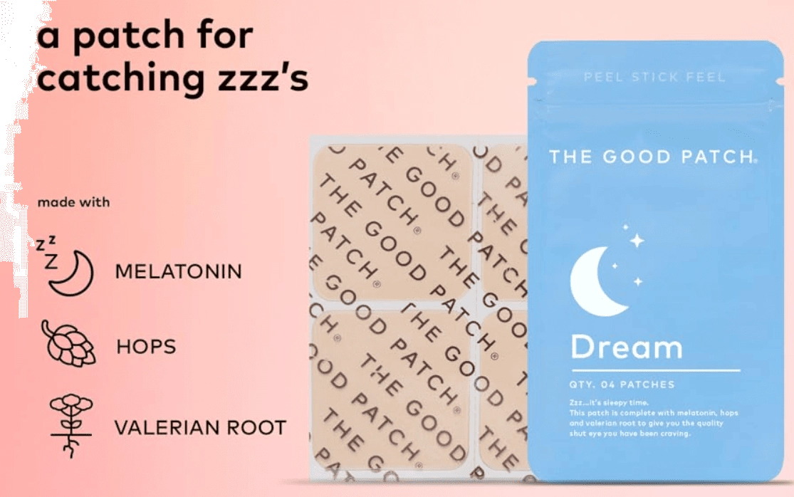 Sleep Support Dream, Adesivo para Sono, com Melatonina, Lúpulo e Raiz de Valeriana, 4 Adesivos, Good Patch Plant