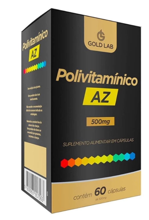Polivitamínico AZ 500mg, 60 Cápsulas, Gold Lab