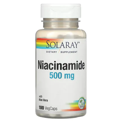 Niacinamida, 500 mg, 100 VegCaps, Solaray