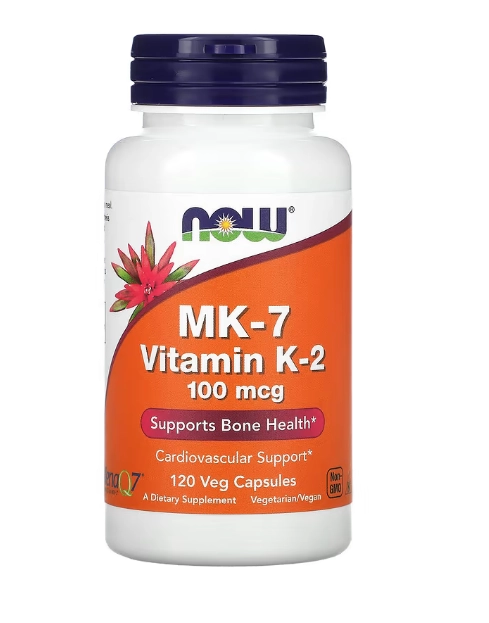 Vitamina K-2 MK-7, 100mcg, 120 Cápsulas, Now
