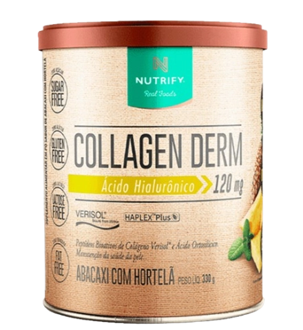 Collagen Derm, Colágeno + Ácido Hialurônico, Sabores, 330g, Nutrify
