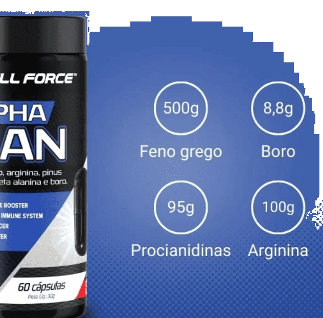 Alpha Man, Aumento de Testosterona, Força e Libido, 60 Capsulas, Cell Force