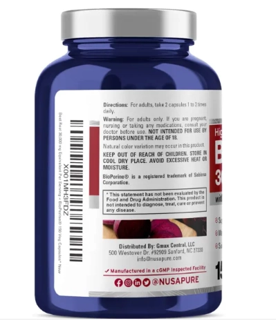Beet Root, Beterraba 30000mg, 150 Cápsulas, NusaPure