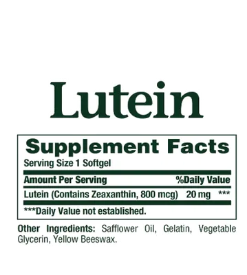 Luteína, 20mg, 40 cápsulas, Nature's Bounty