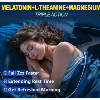 Melatonina 20mg Extra Forte,  com L-Teanina, Magnésio, Ashwagandha e Cúrcuma, 60 Gomas, Maennyliy