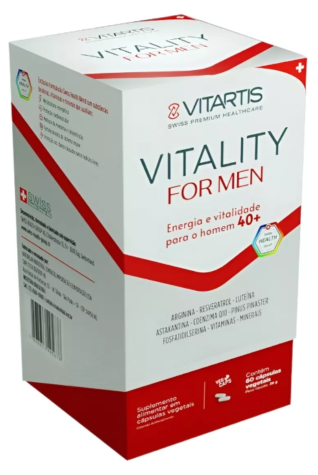 Vitality For Men, Para homens 40+, 60 Capsulas, Endogen