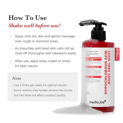 Body Peel Shot, Esfoliante Corporal Coreano, Pele Lisa, Renovada e Uniforme, 280ml, Medicube