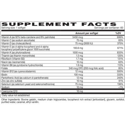 Dekas Plus, Vitaminas Lipossolúveis A, D, E e K, 60 Softgel, Callion Pharma