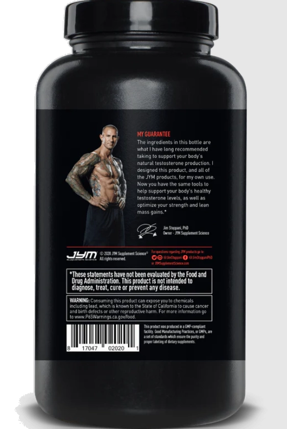 Suporte de Testosterona Alpha, 180 Cápsulas, JYM