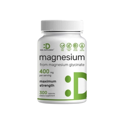 Magnesium Glycinate, 400mg, 300 Cápsulas, Deal Supplement 