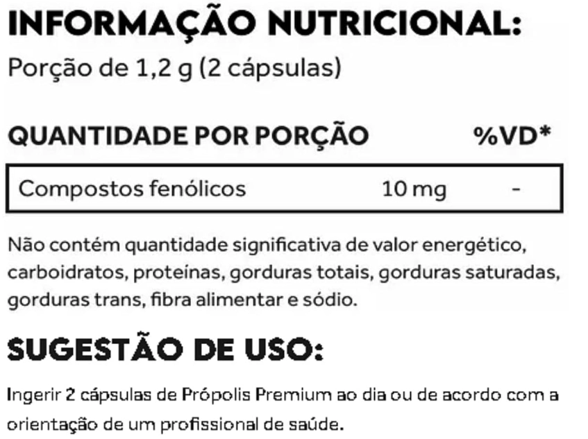 Própolis Premium, 60 cápsulas, Puravida