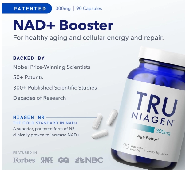 Tru Niagen 300mg, NAD+ Nicotinamida Riboside, 90 Cápsulas