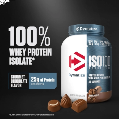 Whey Protein 100% Isolate Hydrolyzed 1.370kg, Sabores, 25g Proteína Por Dose, Dymatize ISO100 