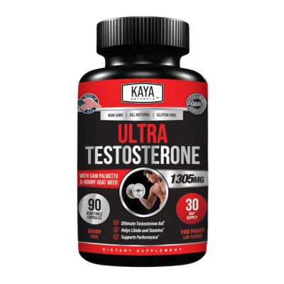 Ultra Testosterone, Suporte Hormonal Masculino, Energia e Performance Física, 90 Cápsulas, Kaya