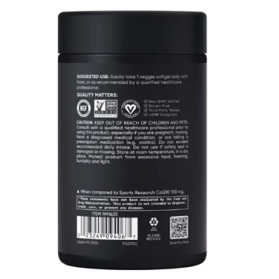 Coenzima CoQ10 200mg, Dupla Potência, 150 Cápsulas, Sports Research