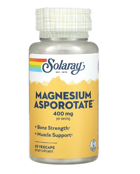 Asporotato de Magnésio, 200mg, 60 VegCaps, Solaray
