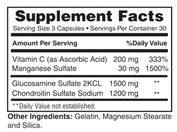 Alevitor Glucosamine Chondroitin Plus Vitamina C, 90 Cápsulas, Earth's Creation
